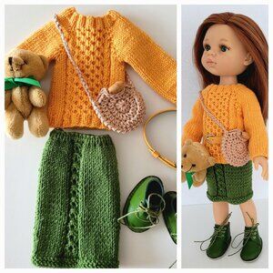 New Deluxe Handknit Complete gift Boxed Outfit for 32cm Paola Reina Dolls